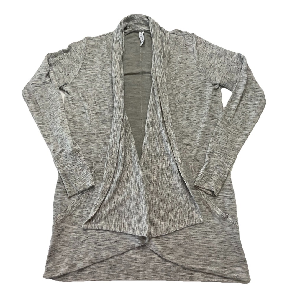 Athleta Gray Heathered Open Front Cardigan Sweater‎ Jacket Medium